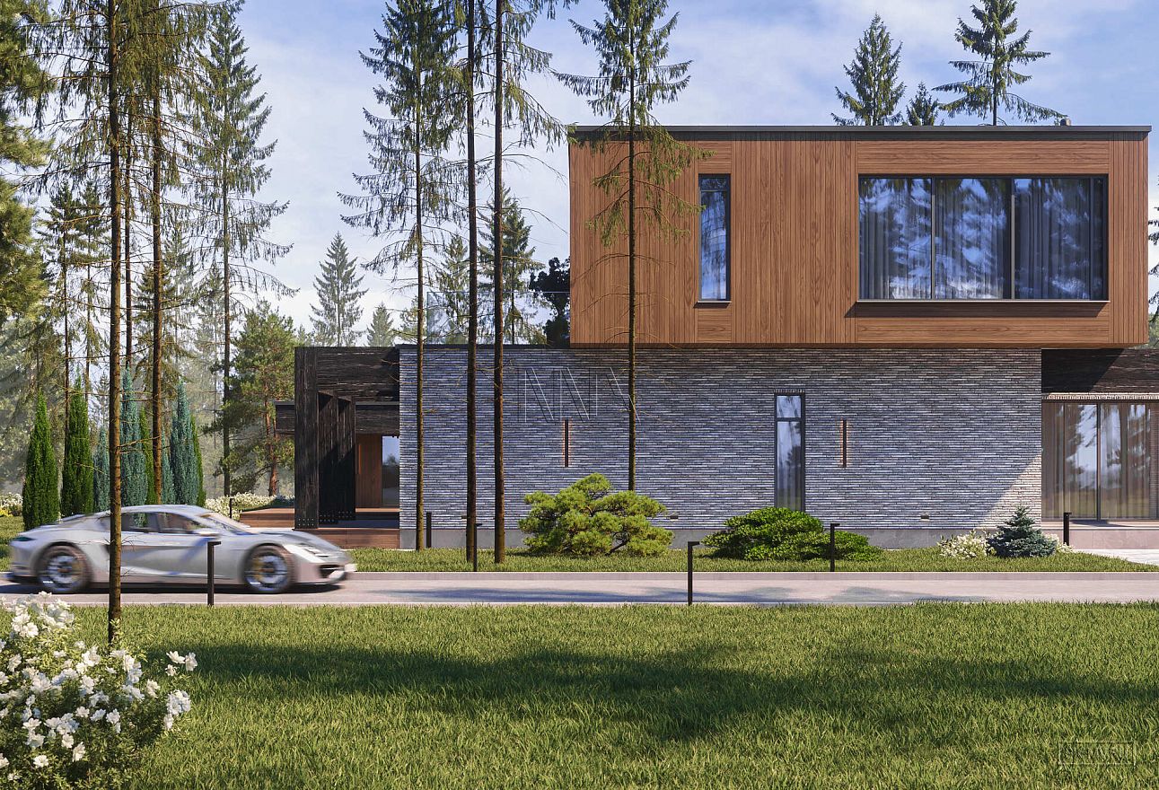 Автомобиль рядом с гаражом