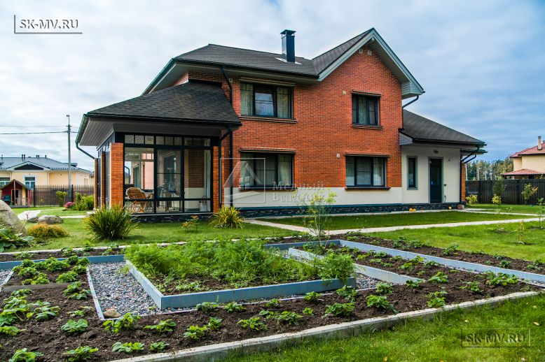 Строительство двухэтажного дома из газобетона с верандой с панорамным остеклением в КП Сосновое — 4