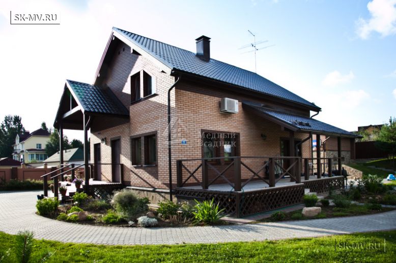 Строительство двухэтажного каркасныого коттеджа с террасой в деревне Порошкино — 1