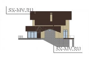Проект "Дом на склоне" — фасад 4