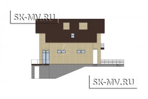 Проект "Дом на склоне" — фасад 3