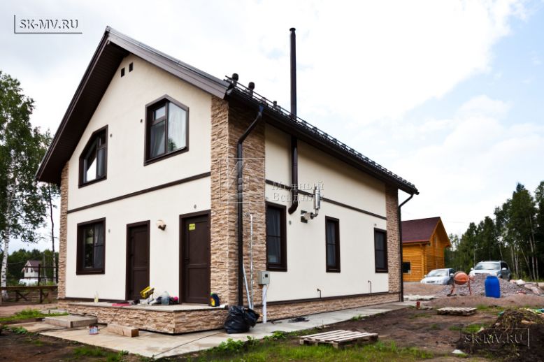 Строительство современного каркасного дома с балконом и террасой в Агалатово — 3