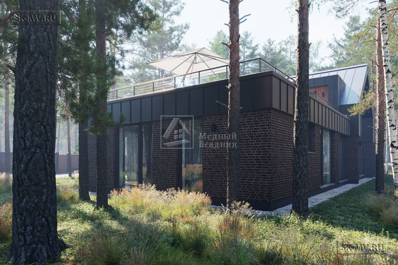 Проект современного загородного дома «Белоостров 2» площадью 236,64 кв.м в стиле барн-хаус с плоской кровлей — 11