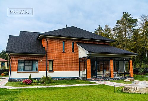 Строительство двухэтажного дома из газобетона с верандой с панорамным остеклением в КП Сосновое - 7