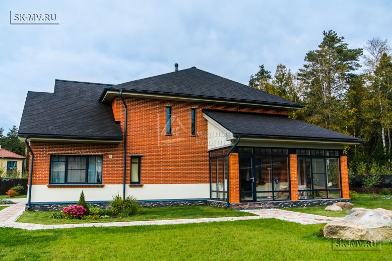 Строительство двухэтажного дома из газобетона с верандой с панорамным остеклением в КП Сосновое — 23