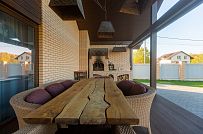Летняя кухня с террасой барбекю и бильярдной в Оликах под ключ - мини - 14
