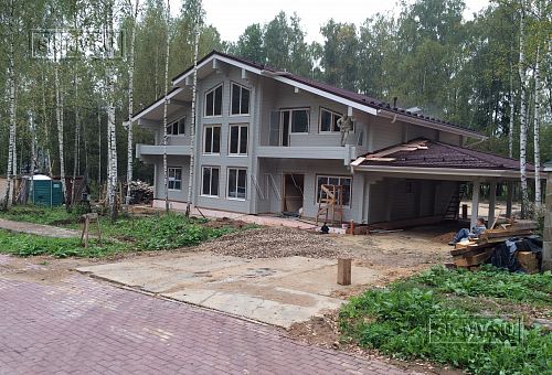 Дом из клееного бруса в стиле шале Щаповское строится в Москве - 5