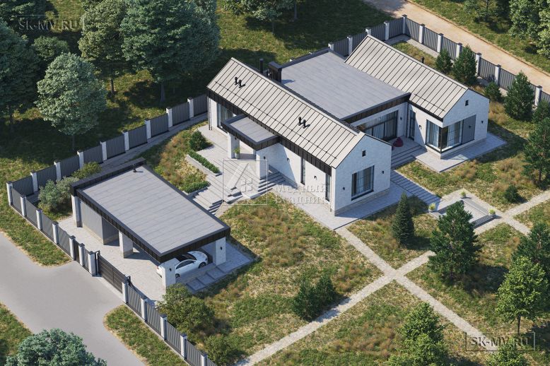 Проект одноэтажного дома в духе Фландрии площадью 227,07 кв.м — 7