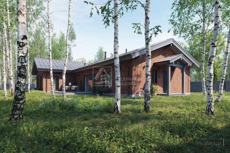 Проект одноэтажного Т-образного дома в скандинавском стиле Подосинки площадью 249,21 кв.м — 4