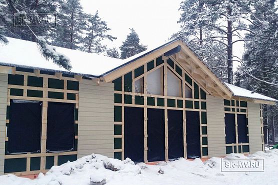 Фото репортаж с места строительства одноэтажного зимнего дома 136 кв м по скандинавской технологии в кп Волшебное озеро - 14
