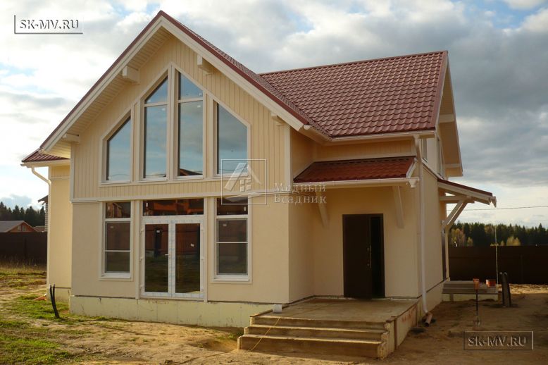 Строительство каркасного дома с комбинированным фасадом в КП Анютины Глазки — 1