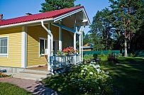 Строительство одноэтажного каркасного дома 95 кв м с фасадной отделкой желтой отделочной доской в г. Приозерск - мини - 13