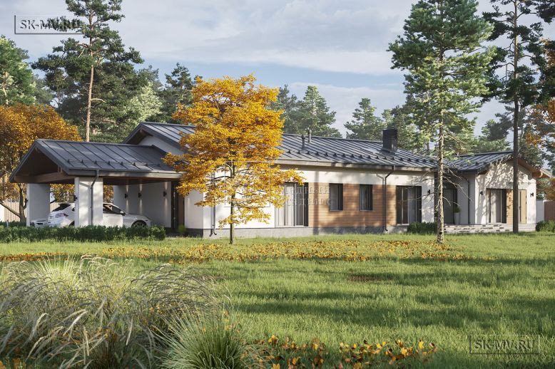 Проект одноэтажного дома в скандинавском стиле Аврора 6 площадью 309,03 кв.м — 7
