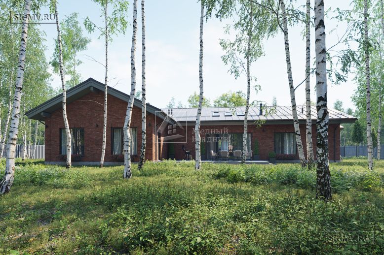 Проект одноэтажного Т-образного дома в скандинавском стиле Подосинки площадью 249,21 кв.м — 2