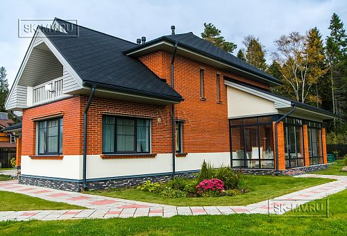 Строительство двухэтажного дома из газобетона с верандой с панорамным остеклением в КП Сосновое - 9