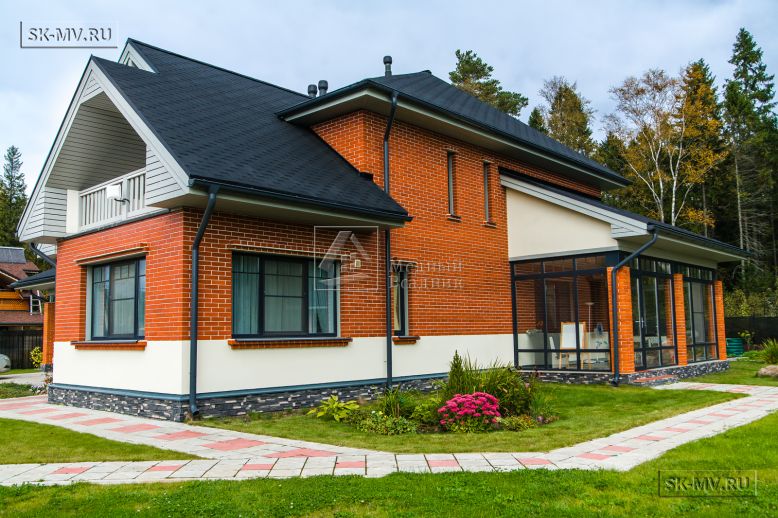 Строительство двухэтажного дома из газобетона с верандой с панорамным остеклением в КП Сосновое — 21
