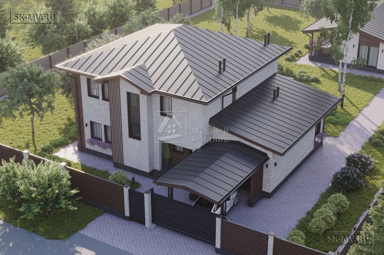 Проект современного двухэтажного дома с эркером Гавриково площадью 222,17 кв.м — 2