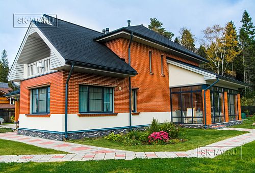 Строительство двухэтажного дома из газобетона с верандой с панорамным остеклением в КП Сосновое - 10