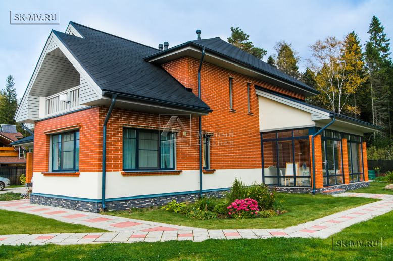 Строительство двухэтажного дома из газобетона с верандой с панорамным остеклением в КП Сосновое — 20