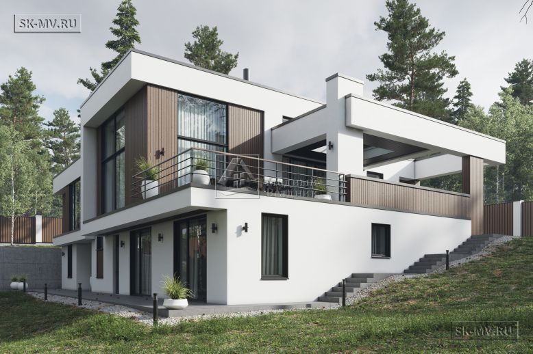 Проект дома с цокольным этажом Кирполье в стиле high tech ок. 300 кв.м  — 2