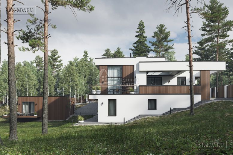 Проект дома с цокольным этажом Кирполье в стиле high tech ок. 300 кв.м  — 4
